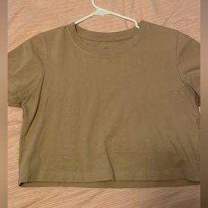Urban Outfitters Cropped Tan T-Shirt